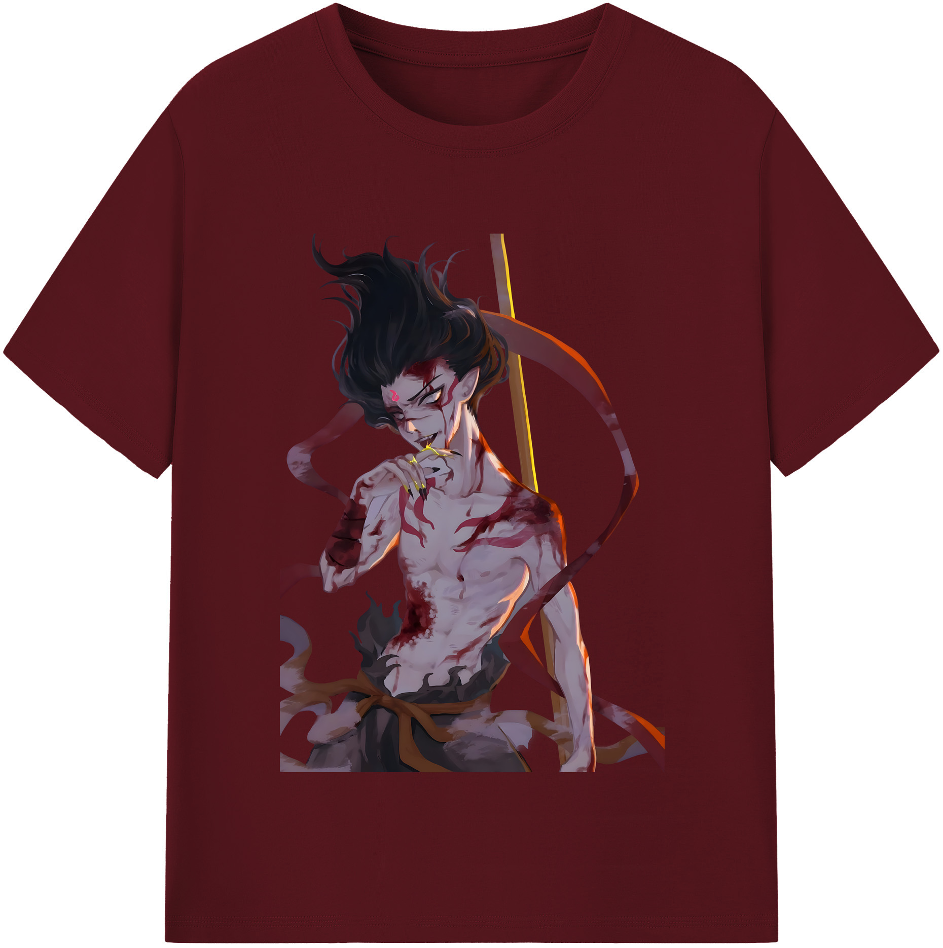 （画像用） Ne Zha 2 ナタ 魔童の大暴れ 綿100％半袖Tシャツ（フロントプリント）